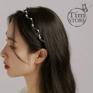 Băng đô bờm cài tóc kim loại gợn sóng mảnh đẹp TÍM STORE phụ kiện tóc dễ thương