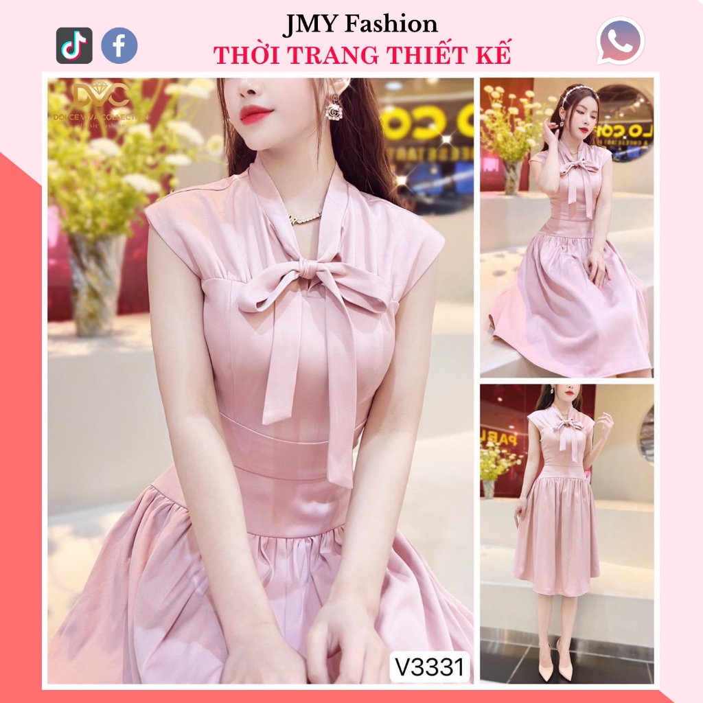 váy đầm hồng đính ngọc sang chảnh