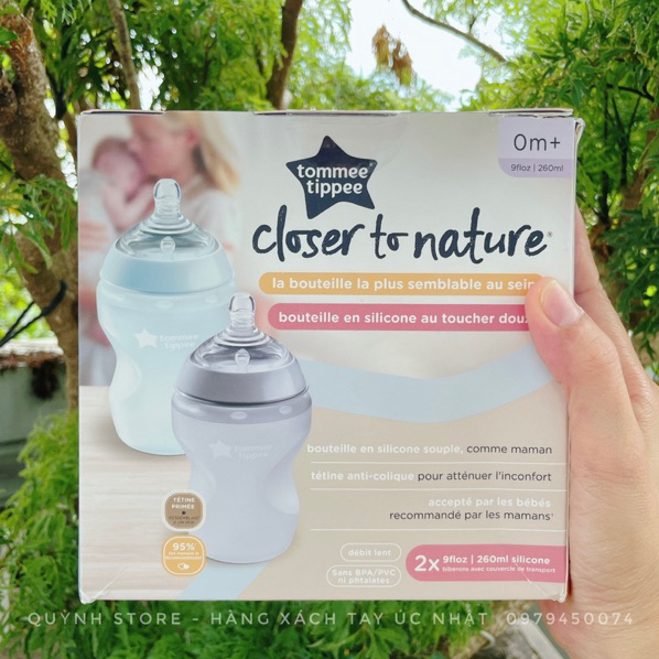 Bình sưa Tommee Tippee Silicone 260ml - màu xanh tím pastel