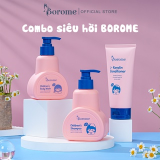 Combo dầu gội + dầu xả + sữa tắm trẻ em Borome công thức dịu nhẹ