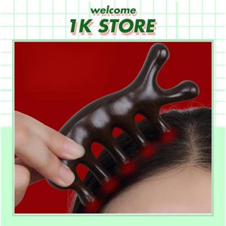 LƯỢC GỖ ĐÀN HƯƠNG HÌNH CÁC HEO DÙNG MASSAGE DA ĐẦU, VAI CỔ LƯU THÔNG MÁU HUYẾT GIÚP THƯ GIÃN