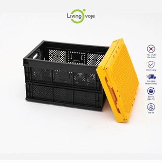 Thùng đựng đồ xếp gọn, tiện lợi - Sọt nhựa đa năng Dung Tích 56 Lít,  - LivingOn