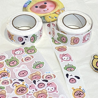 Cuộn 500 tem dán hoạt hình sanrio doremon shin cậu bé bút chì