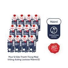 Sữa tươi thanh trùng tách đường Meiji Lactose (Lactose Free) 946ml thùng 12 hộp