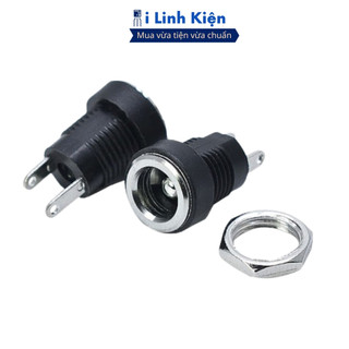 Jack nguồn dc cái 5.5x2.1mm, 5.5x2.5mm sắt tròn dc-022b chính hãng ilinhkien