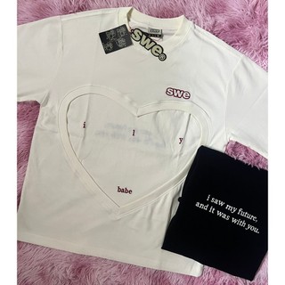 Áo Thun nam nữ unisex Swe Trái Tim ILY Hồng/ Kem/ Đen chất cotton hình in full tag (kèm quà)
