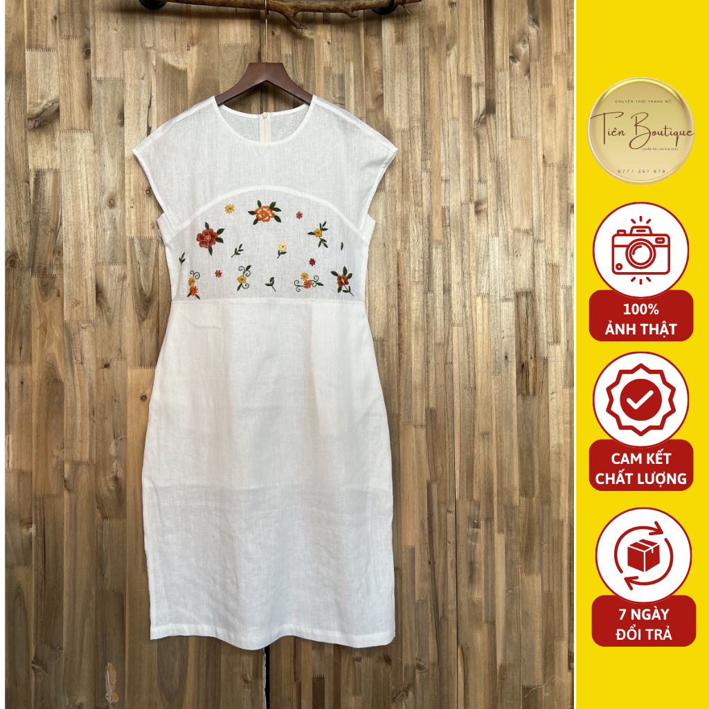 Váy Nữ, Đầm Nữ Chất Linen Tưng Premium Wwashed Thêu Tay Dây Kéo  Phong Cách Tiểu Thư Sang Chảnh Thanh Lịch