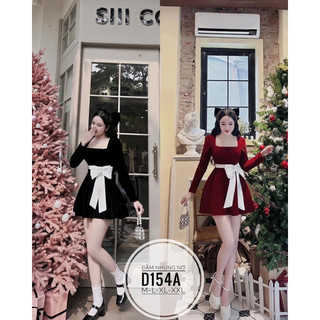 BIGSIZE Đầm nhung nơ D154A