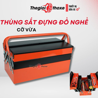 Thùng sắt đựng đồ nghề màu cam ( Rất đẹp) - Hộp chuyên dụng đựng dụng cụ nhiều ngăn, sửa xe, cơ khí - Thế Giới Thợ Xe