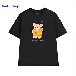 [Rẻ Vô Địch] Áo Thun Cotton Khô 3158 Form Rộng Nam Nữ Unisex In Hình Thỏ Ohh
