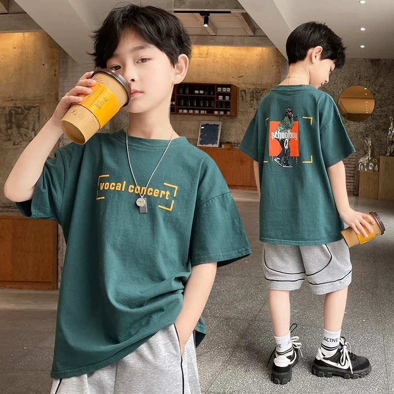 Set bộ quần áo mùa hè dành cho bé trai 18-45kg mẫu VO.CAL. Chất liệu thoáng mát.