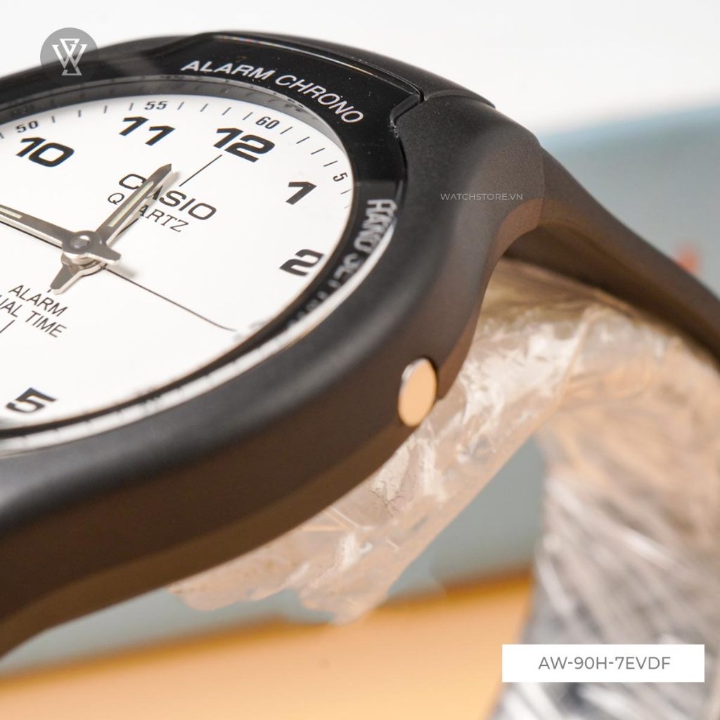 Đồng Hồ Quartz Nam Casio WATCHSTORE  AW-90H-7EVDF Thiết Kế Mặt Kính Nhựa 38mm, Dây Nhựa Đen Và Vỏ Nhưa