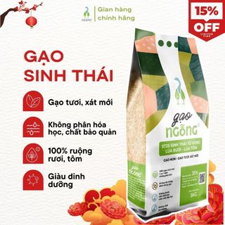 Gạo Ngỗng ST25 ngon sạch - Gạo Sinh Thái Ruộng Rươi, Tôm 3kg