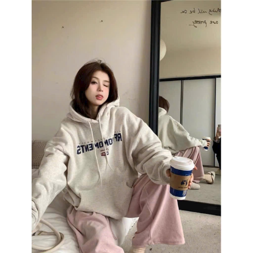 Áo Hoodie Nỉ Bông Form Rộng Nam Nữ Unisex Dáng Oversize Xám Tiêu In Chữ Retroments ( Hd xám), áo khoác hoodie cặp đôi ch