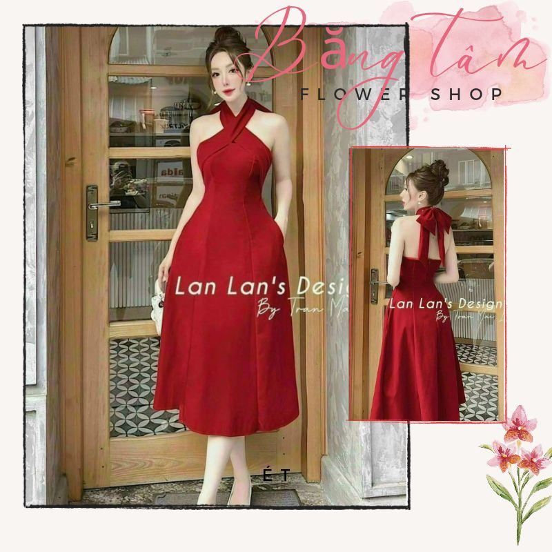 ĐẦM NHUNG CỔ YẾM NƠ LƯNG