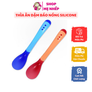 Thìa báo nóng cho bé ăn dặm an toàn bằng silicon