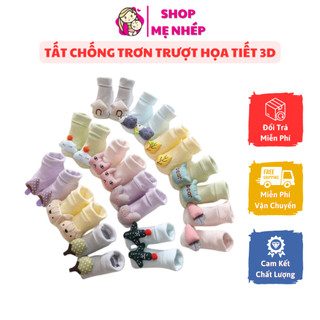 Tất chống trượt họa tiết 3D cho bé từ 0-3 tuổi (hàng xuất Nhật)