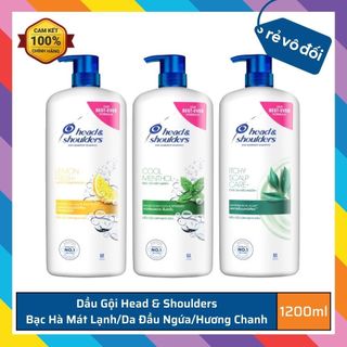 Dầu Gội Head & Shoulders chai 1200ML Bạc Hà Mát Lạnh/Da Đầu Ngứa/Hương Chanh