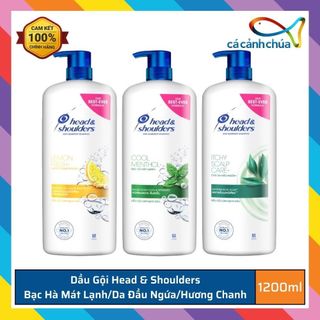 Dầu Gội Head & Shoulders chai 1200ML Bạc Hà Mát Lạnh/Da Đầu Ngứa/Hương Chanh