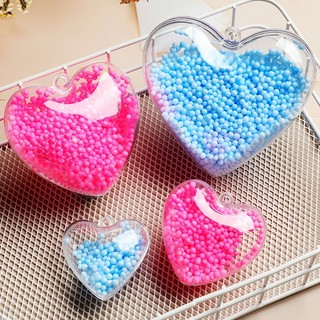 Trái tim trong suốt hình trái tim đụng keo. hạt xốp loại to 10 cm