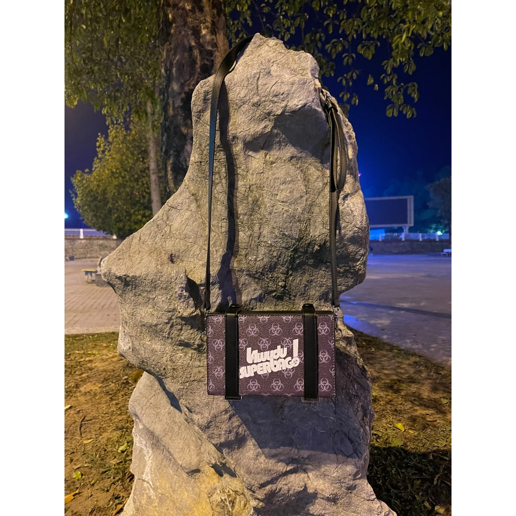 Túi Hộp Đeo Chéo Nam, Nữ Mini Bag Túi Xách Thời Trang Hộp Vuông Chữ Nhật Unisex chất lượng da xịn 3 màu