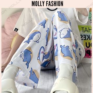 QUẦN DÀI NỮ BABY SHARK ống suông Quần dài hoạt hình thun mặc nhà đi chơi mặc ngủ Molly Fashion