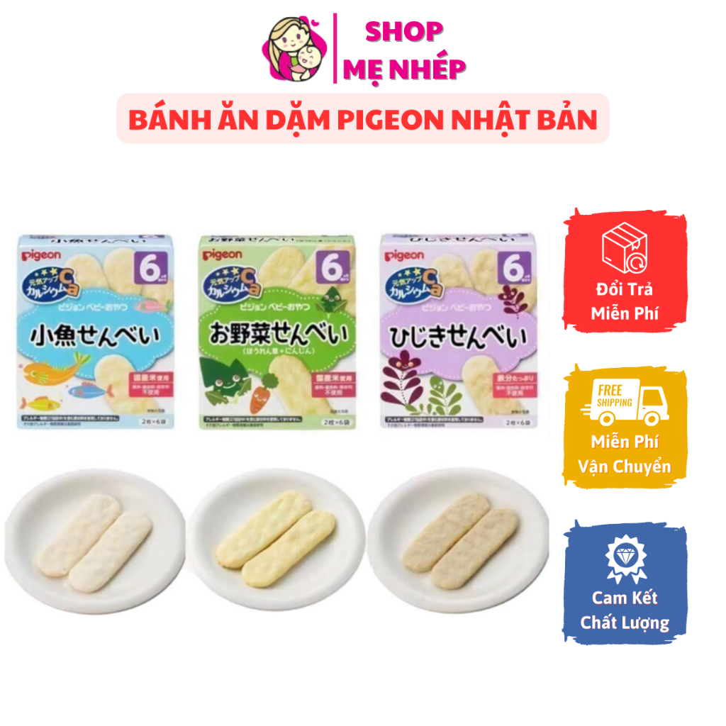 Bánh ăn dặm Pigeon Nhật Bản cho bé từ 6 tháng tuổi áp ứng nhu cầu dinh dưỡng kích thích bé ăn ngon
