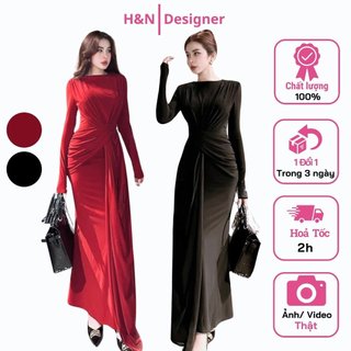 Đầm body Dáng Dài Xoắn Eo Xẻ Tà Sexy Dự Tiệc Sang Chảnh, Váy Body Tôn Dáng Thiết Kế ( kèm ảnh thật )