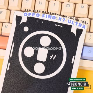 Miếng dán skin cụm camera Oppo Find X7 Ultra cao cấp phiên bản vân da 3M
