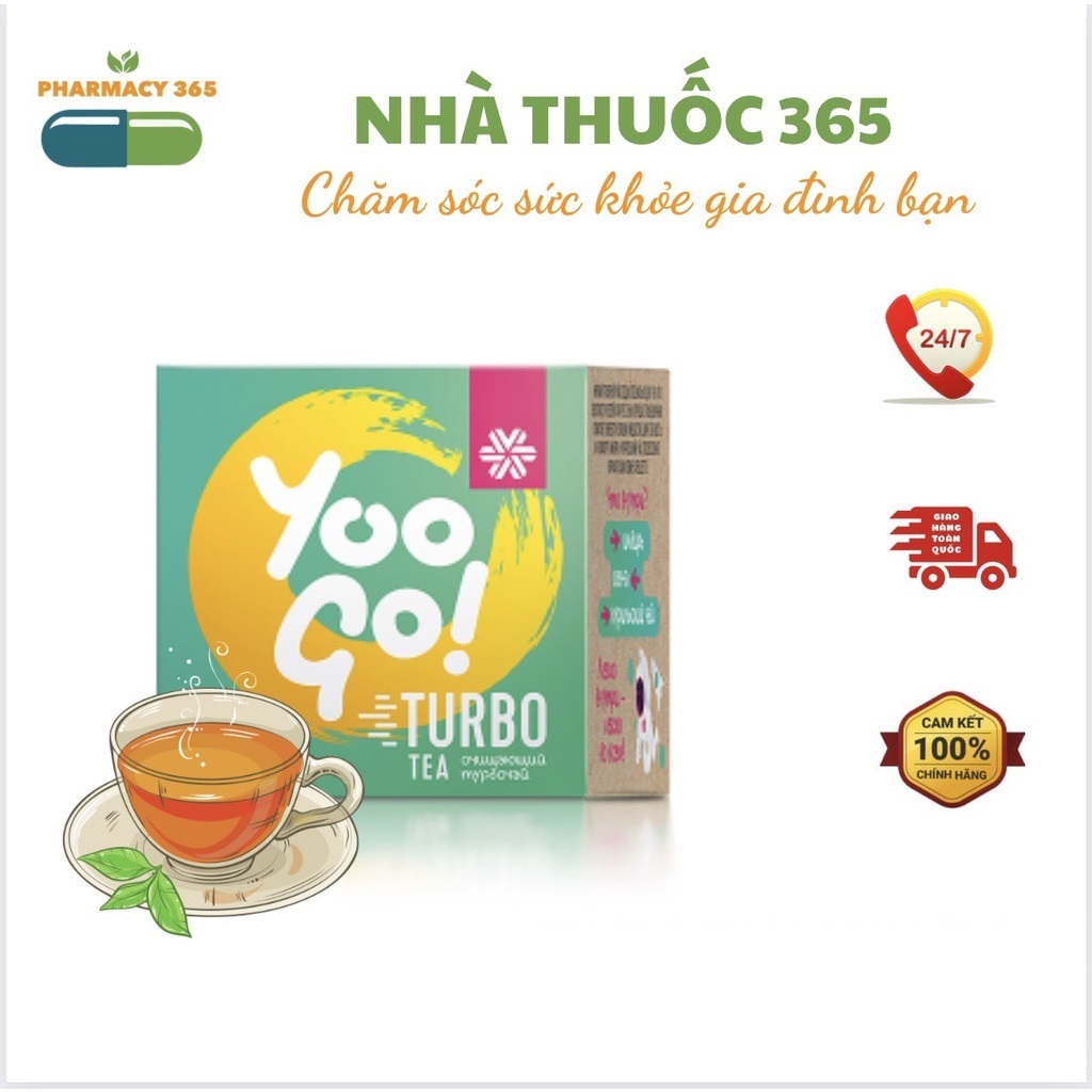 [ CHÍNH HÃNG Date 2025] - Trà thảo mộc Yoo Go Turbo Tea siberian, Hỗ trợ giảm cân , cải thiện hệ tiêu hóa - hộp 30 gói