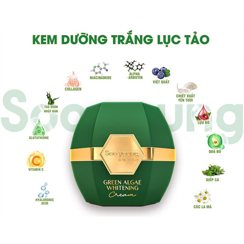 Kem Face Xanh Dưỡng trắng da cấp ẩm Soo Young