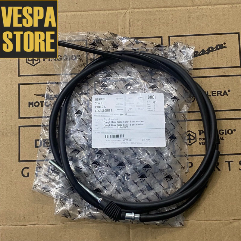 Dây phanh sau Vespa Lx, Vespa S, Vespa LT, ET zin, giá cực tốt, Free ship
