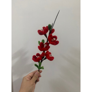 (Ảnh tự chụp) Cành đào kẽm nhung handmade