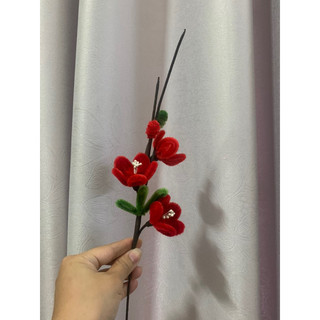 (Ảnh tự chụp) Cành đào kẽm nhung handmade