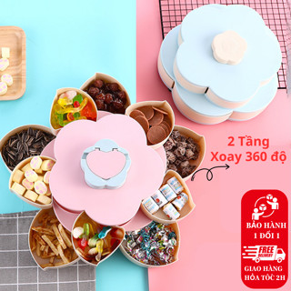 Hộp Đựng Mứt ,Khay Mứt Tết 2 Tầng Xoay 360 Độ Nhựa ABS cao cấp Song Anh