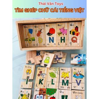 Đồ Chơi Thông Minh: Ghép Bảng Chữ Cái Tiếng Việt Cho Bé: Ghép Hình, Học Chữ, Chất LIệu Gỗ, Việt Nam