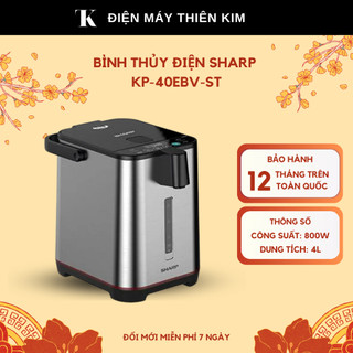 Bình thủy điện sharp kp-40ebv-st - 4l 800w - thép không gỉ - khóa an toàn - bảo hành 12 tháng tòa quốc