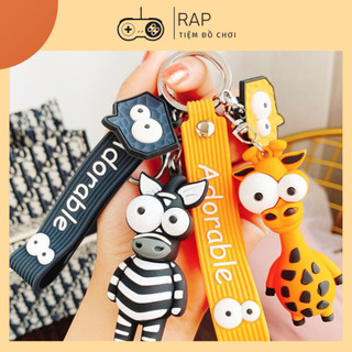 ★Móc khóa, móc túi hươu cao cổ mắt nổ mắt xịt hài hước cute dùng làm quà tặng, dây treo balo, túi xách, ví cầm tay - Rap