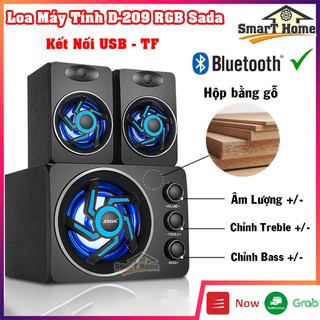 Loa máy tính để bàn có dây d209 rgb sada - loa vi tính bluetooth d209 super bass led rgb cao cấp cho pc, laptop, đt
