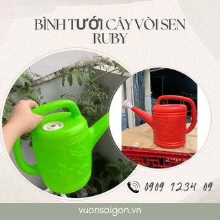 Bình tưới cây 10 lít bình tưới nhựa vòi sen RUBY, giao màu ngẫu nhiên