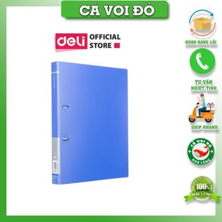 Đựng tài liệu-File còng nhẫn 2 càng A4 Deli -Kẹp tài liệu thương hiệu Deli- Xanh dương - 1 chiếc - 5383