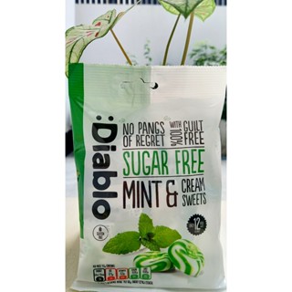  Kẹo ngậm không đường Diablo vị Bạc hà kem 75gr cho người tiểu đường ăn kiêng - Vương Quốc Anh 