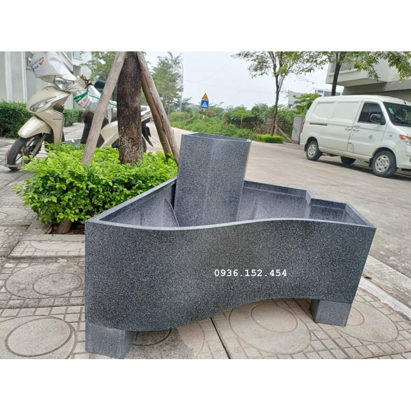 Bộ chậu trồng cây , nuôi cá góc giả đá mài nhựa composite siêu bền 10 năm không hỏng