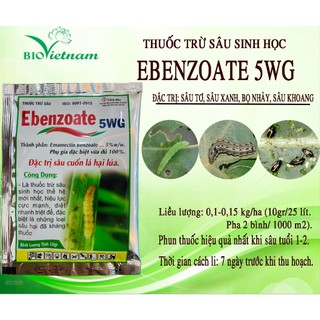 Chế phẩm sinh học Ebenzoate 5WG phòng trừ và tiêu diệt sâu bệnh - Gói 10gr