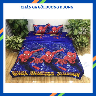 Ga Chun Và 2 Vỏ Gối Nằm Mẫu Người Nhện- Drap trải giường Cotton Poly siêu nhân