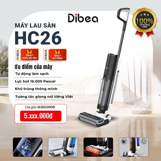 Máy lau nhà hút bụi DIBEA HC26, khử 99% vi khuẩn, giám sát tương tác bằng giọng nói Tiếng Việt