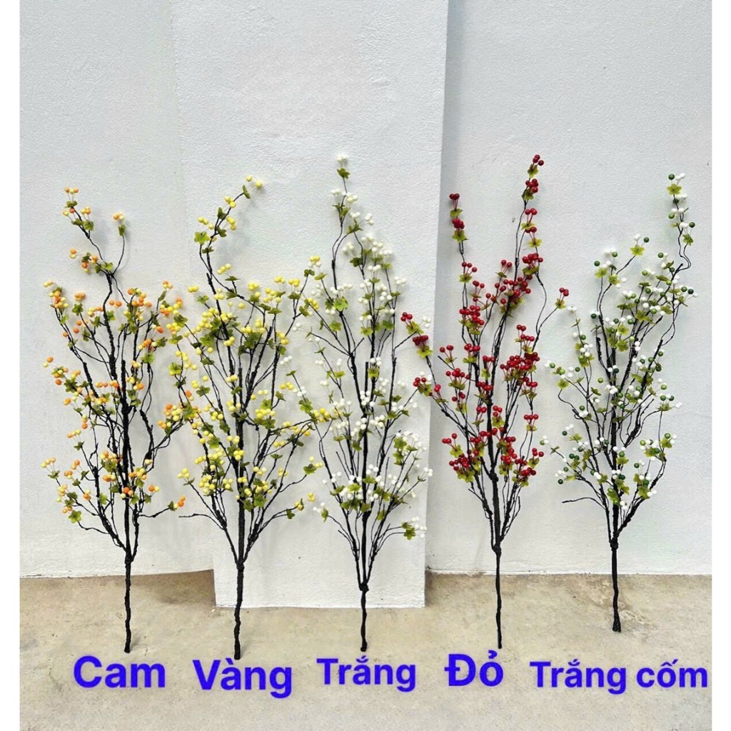Cành cherry -Cắm điểm bình hoa mộc lan