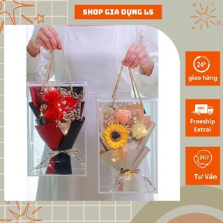 Bó hoa sáp trang trí- có đèn led - quà tặng người yêu, người thân, lễ tình nhân, dịp đặc biệt