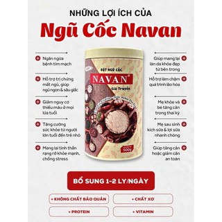 NGŨ CỐC NAVAN LON 500G ( BỘT NGŨ  CỐC PHA UỐNG )