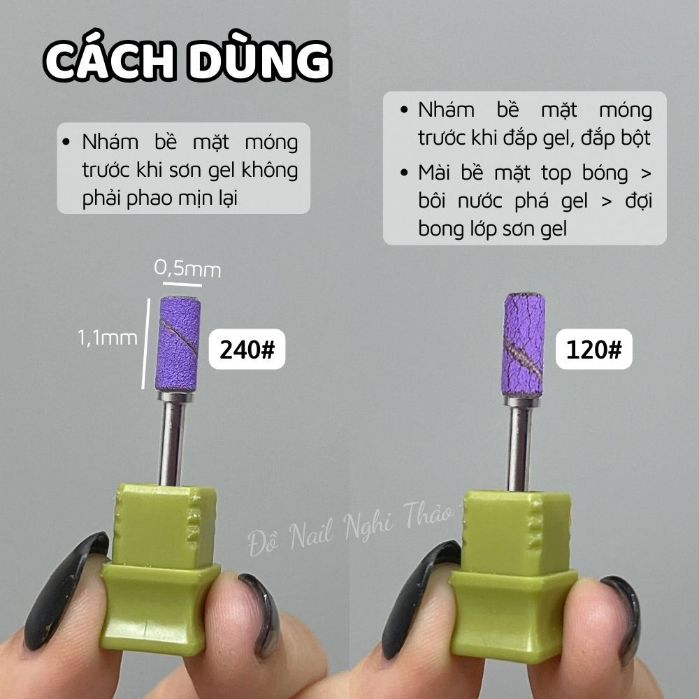 Đầu mài nhám tím mini CENA hộp 60 chiếc NGHI THẢO